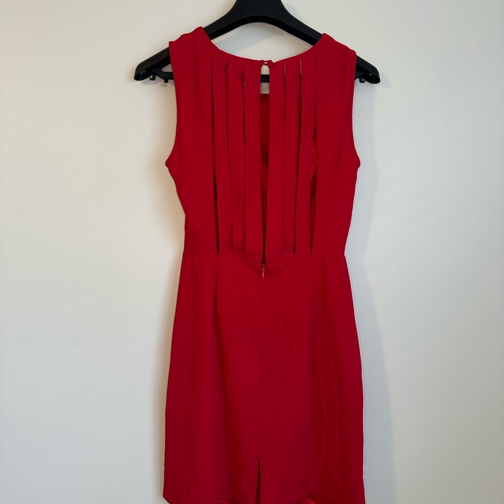 Sugarlips Vibrant Crimson Red Mini Dress w Beautiful Cutout Back XS